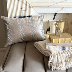 Silver Velvet Lumbar Pillow Cover - Crystal Frostline