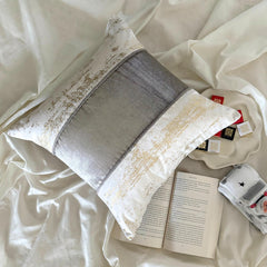 Gold & Silver Velvet Throw Pillow Cover - Golden Ashes
