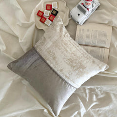 Gold & Silver Velvet Throw Pillow Cover - Moonlit Ash