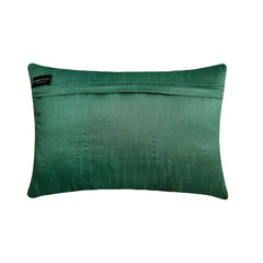 Green Center - Art Silk Green Decorative Lumbar Pillow Cover