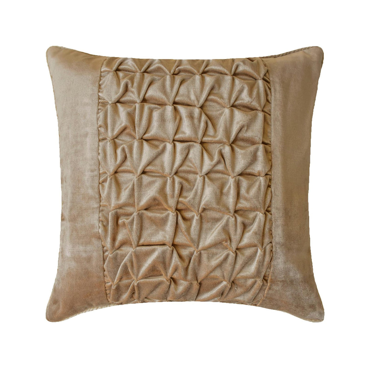 Knotty Pearl Beige - Pearl Beige Velvet Decorative Euro Sham