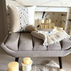 Cream Satin Throw Pillow Cover - Crystal Glitter