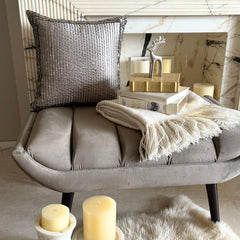 Gray Satin Throw Pillow Cover - Radiant Crystals