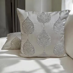 Gray Jacquard Throw Pillow Cover - Windsor Weave