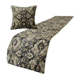 Pewter Palace - Velvet Gray Decorative Bed Runner and Pillow Cover