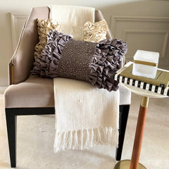 Gray Satin Lumbar Pillow Cover - Gleam And Glamour