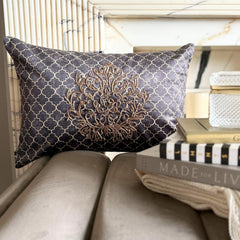Malika Brown Lumbar Pillow Cover