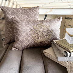 Beige Velvet Throw Pillow Cover - Nour Beige