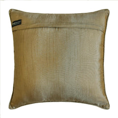 Antique Gold Jacquard Throw Pillow Cover - Golden Cascade