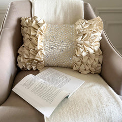 Cream Satin Lumbar Pillow Cover - Gleam And Grace