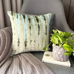 Sage & Gray Velvet Throw Pillow Cover - Grudge Haze