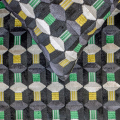 Green Patterns - Velvet Green Decorative Bed Runner and Pillow Cover