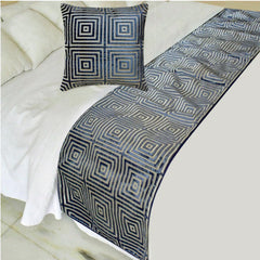 Sapphire Mirage Decorative Bed Runner and Pillow Cover