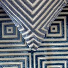 Sapphire Mirage - Velvet Blue Decorative Bed Runner and Pillow Cover