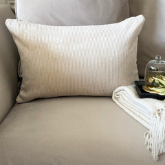 Ivory Velvet Throw Pillow Cover - Ivory Cords