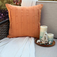 Orange Love Tune - Orange Faux Suede Halloween Throw Pillow Cover