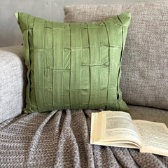Green Love Tune - Green Suede Throw Pillow Cover