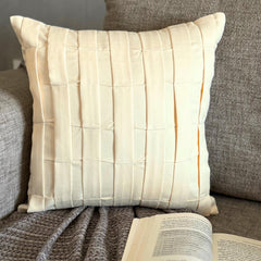 Cream Love Tune - Cream Suede Throw Pillow Cover