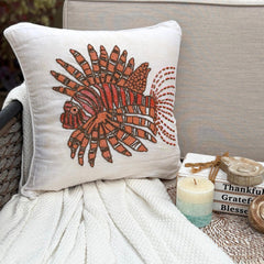 Koi Carp - Orange Linen Throw Pillow Cover
