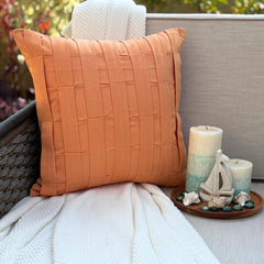 Orange Love Tune - Orange Faux Suede Halloween Throw Pillow Cover