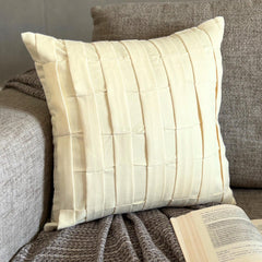 Cream Love Tune - Cream Suede Throw Pillow Cover