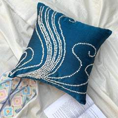 Undersea Magic - Blue Art Silk Decorative Euro Sham