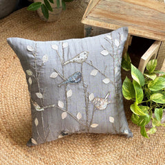 Pigeon Story - Gray Art Silk Decorative Euro Sham