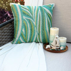 Cool Maldives - Green Silk Throw Pillow Cover