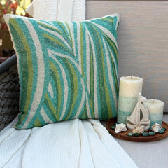 Cool Maldives - Green Silk Throw Pillow Cover