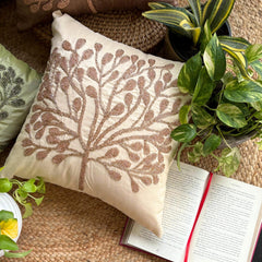 The Gold Tree - Gold Art Silk Throw Pillow Cover