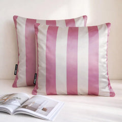 Set of 2 Pink Satin Throw Pillow Cover - Pink Vertical
