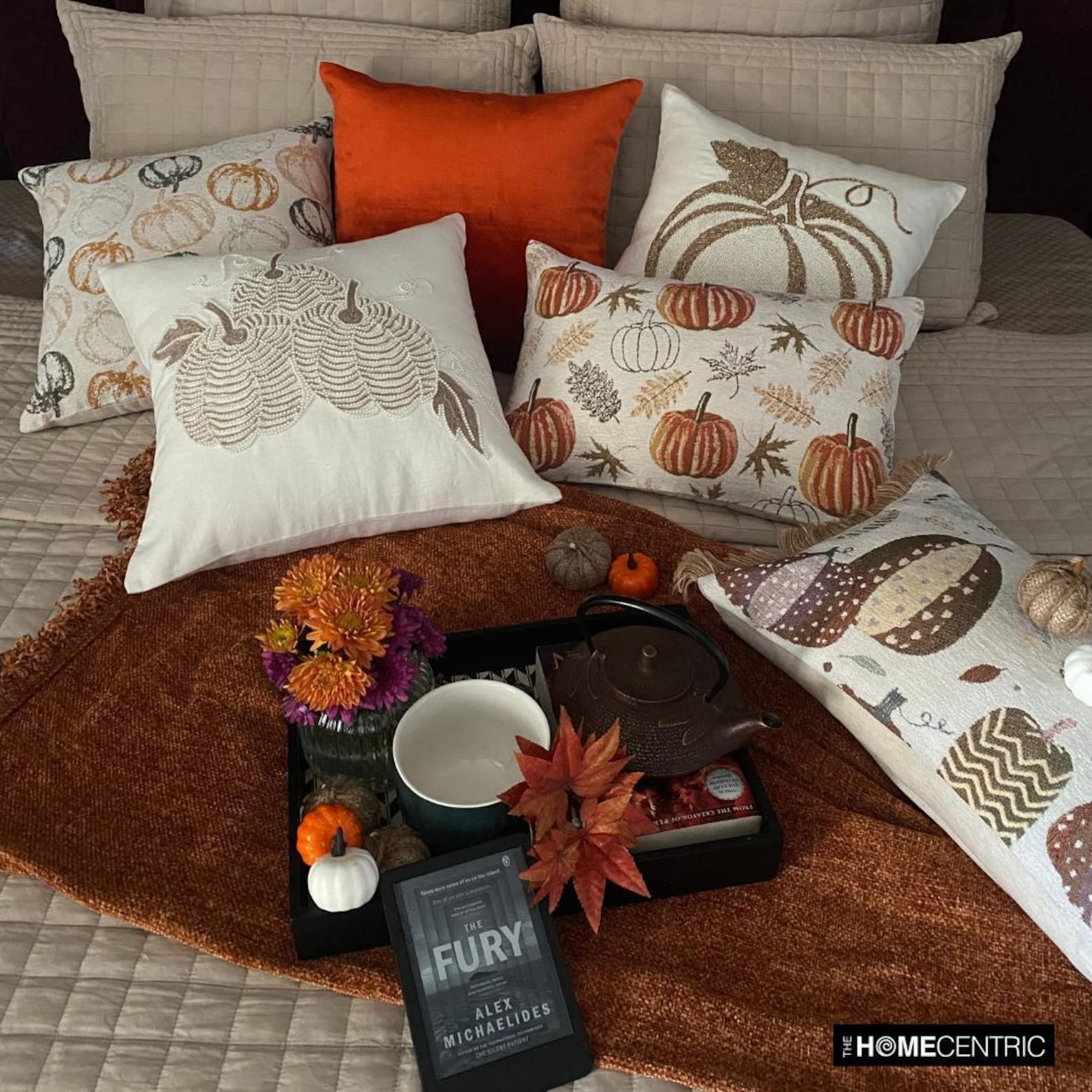 Cozy Pumpkins Lumbar Pillow Cover