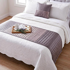 Plum Radiance Decorative Bed Runner and Pillow Cover