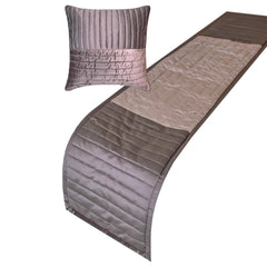 Plum Radiance - Satin & Velvet Purple Decorative Bed Runner and Pillow Cover