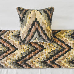 Paramount - Suede Velvet Beige Decorative Bed Runner and Pillow Cover