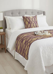 Plum Swirls Decorative Bed Runner and Pillow Cover
