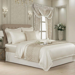 Glazed Satin Decorative Bed Runner and Pillow Cover