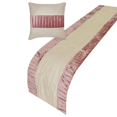 Layer By Layer - Velvet & Linen Purple Decorative Bed Runner and Pillow Cover