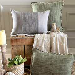 Sage Green Linen Lumbar Pillow Cover - June Sage