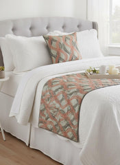Orange Twirls - Jacquard Orange Decorative Bed Runner and Pillow Cover