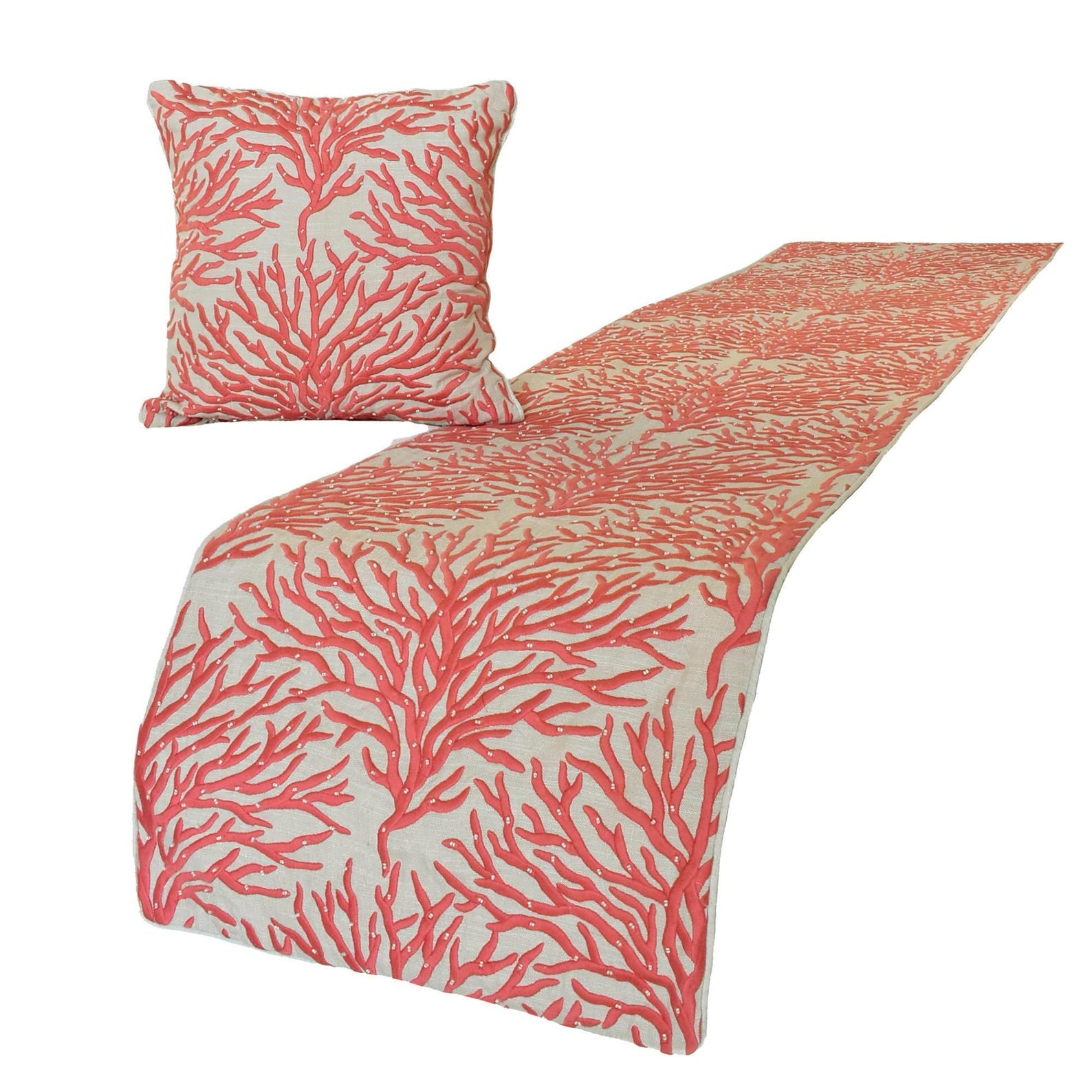 Coraline Pearls Decorative Bed Runner and Pillow Cover