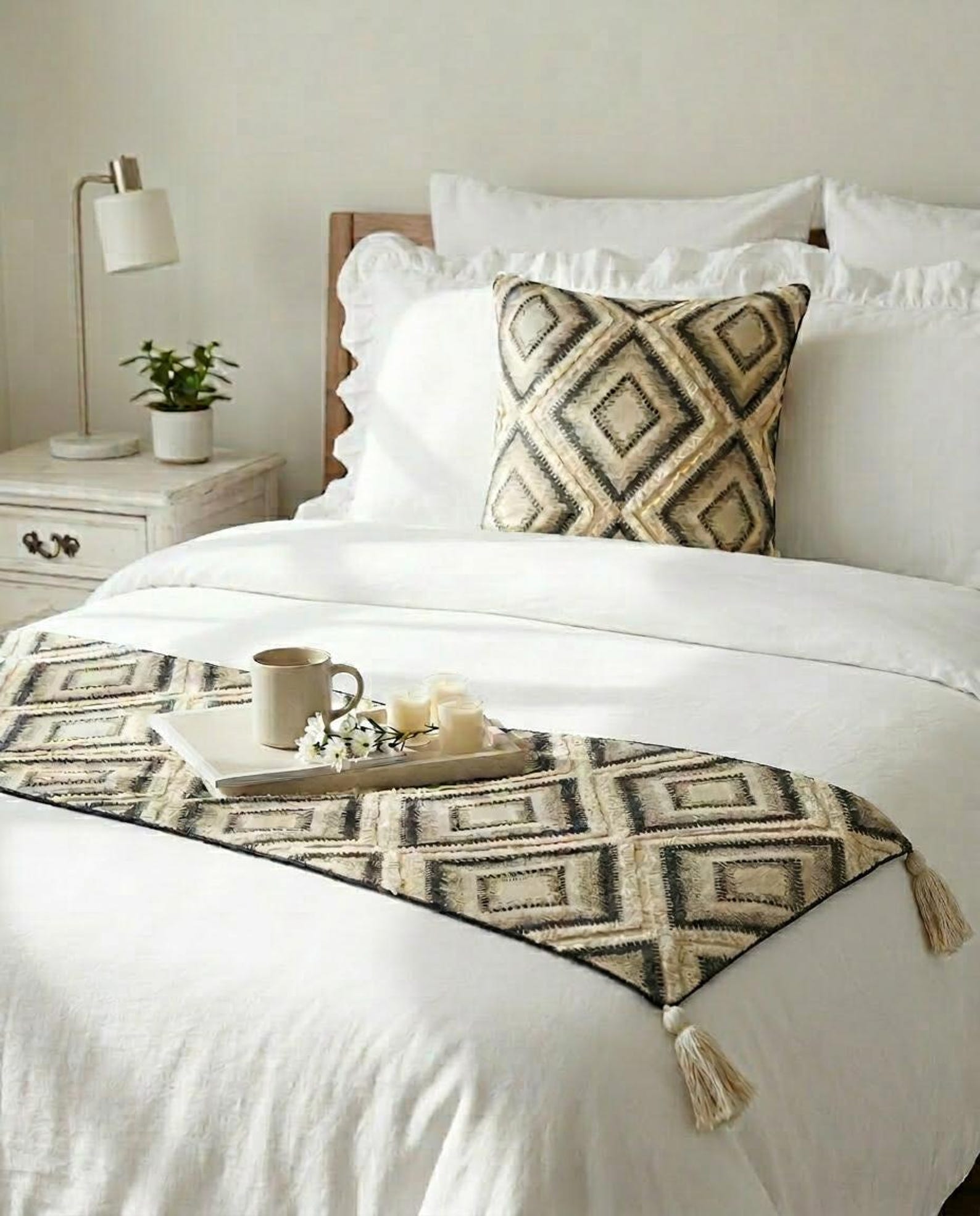 Akida Decorative Bed Runner and Pillow Cover