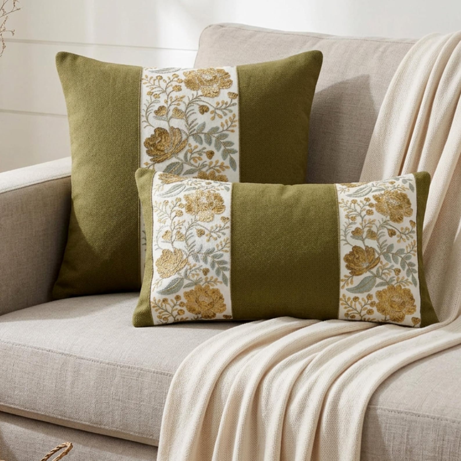 Olive Grace Lumbar Pillow Cover