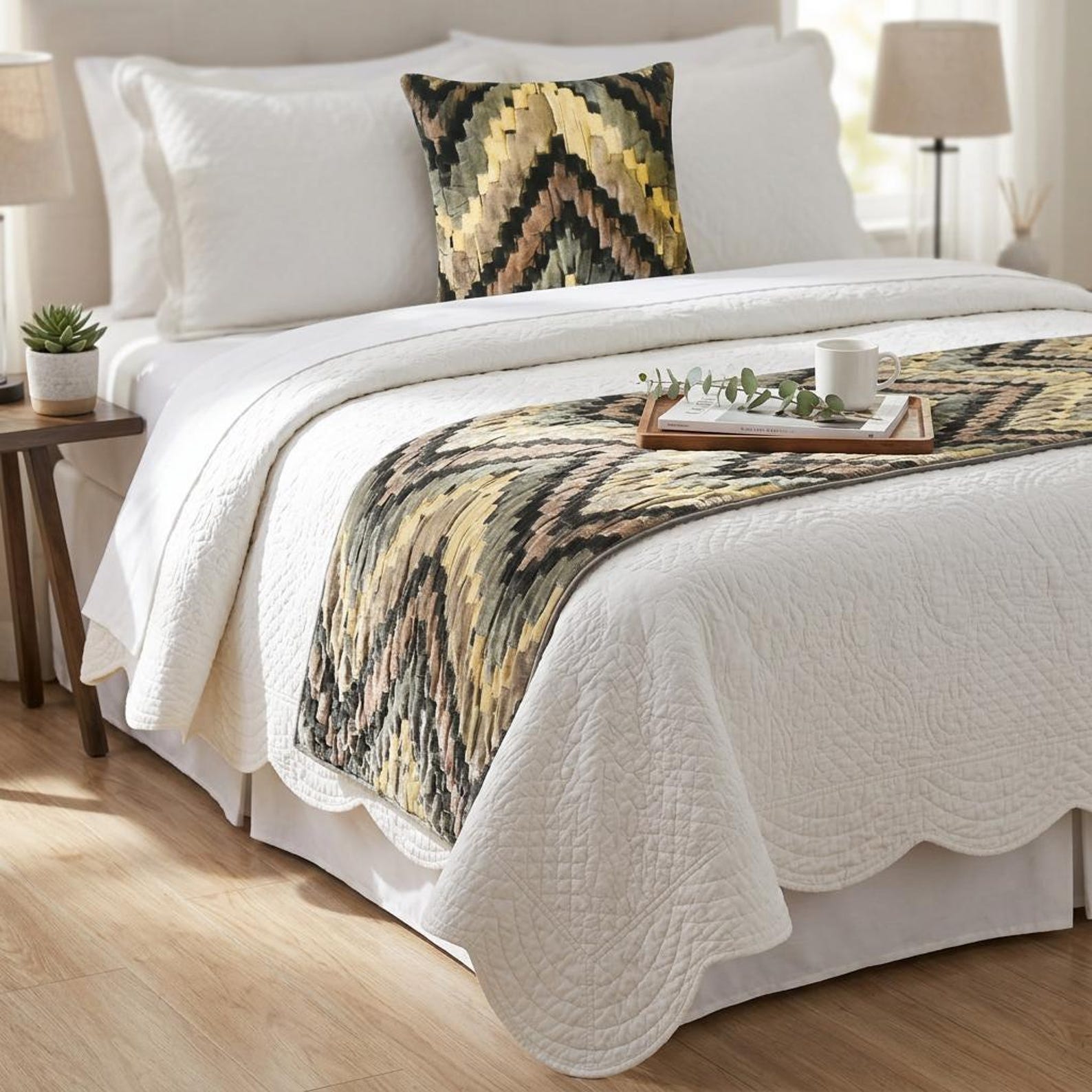 Paramount Decorative Bed Runner and Pillow Cover