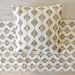 Mahsa - Linen Beige Decorative Bed Runner and Pillow Cover