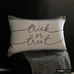 Black & White Jacquard Decorative Lumbar  Pillow Cover - Trick Or Treat