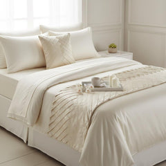 Glazed Satin Decorative Bed Runner and Pillow Cover