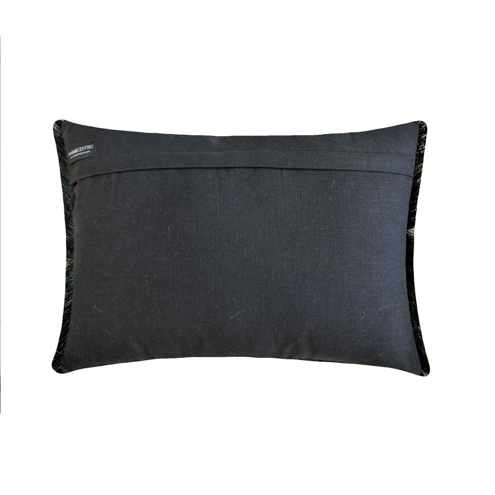 Close-up of Halloween spider lumbar pillow cover with intricate embroidery in black and ivory color on a woven jacquard fabric for Halloween decor.