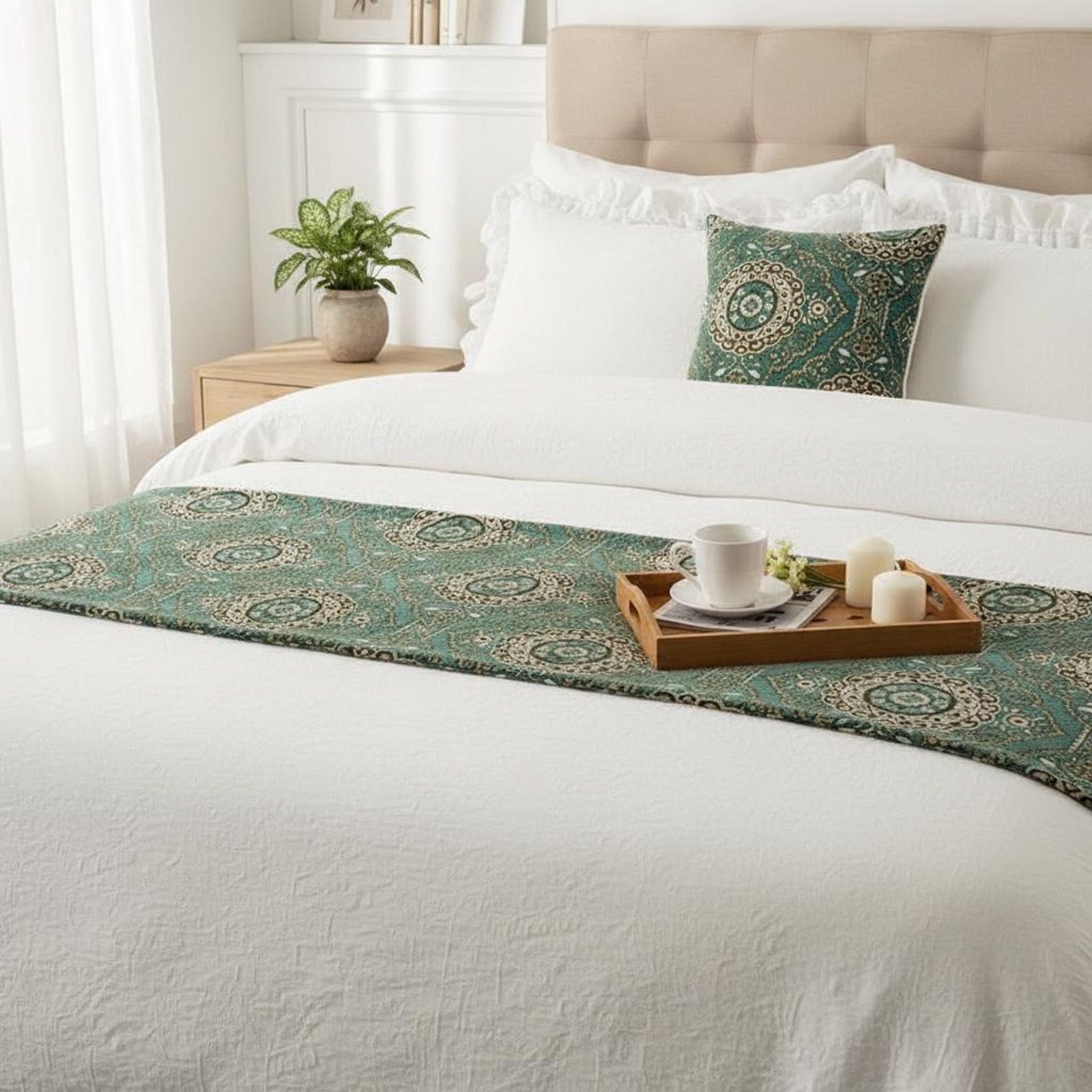 Ahmet Decorative Bed Runner and Pillow Cover