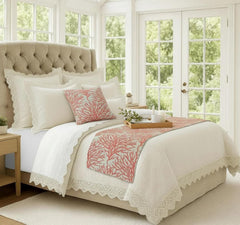 Coraline Pearls Decorative Bed Runner and Pillow Cover